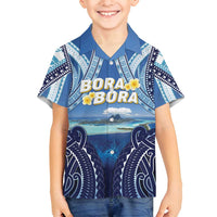 Personalised French Polynesia Bora Bora Family Matching Summer Maxi Dress and Hawaiian Shirt Beach Landscape Polynesian Style