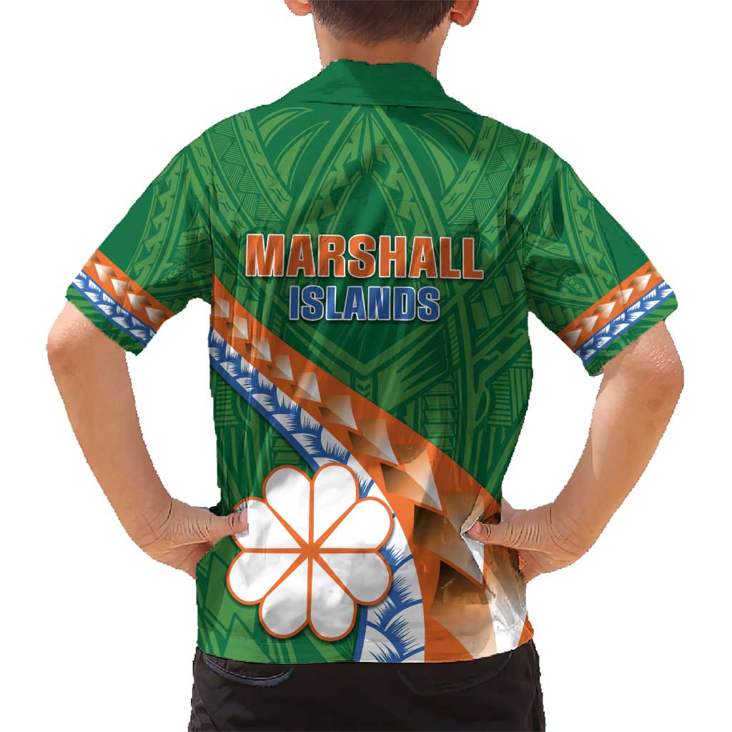 Personalised Marshall Islands Kwajalein Atoll Family Matching Short Sleeve Bodycon Dress and Hawaiian Shirt Polynesian Tribal Tattoo LT05 - Polynesian Pride