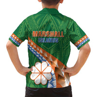 Personalised Marshall Islands Kwajalein Atoll Family Matching Short Sleeve Bodycon Dress and Hawaiian Shirt Polynesian Tribal Tattoo LT05 - Polynesian Pride