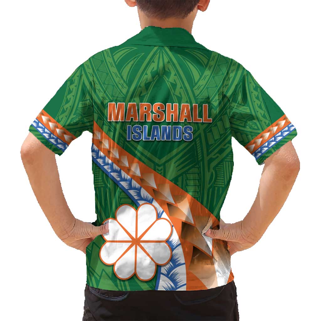 Personalised Marshall Islands Kwajalein Atoll Family Matching Summer Maxi Dress and Hawaiian Shirt Polynesian Tribal Tattoo LT05 - Polynesian Pride
