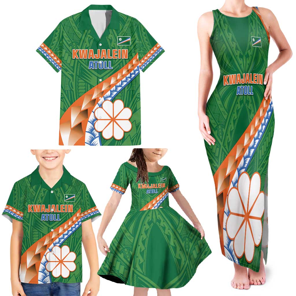 Personalised Marshall Islands Kwajalein Atoll Family Matching Tank Maxi Dress and Hawaiian Shirt Polynesian Tribal Tattoo LT05 - Polynesian Pride