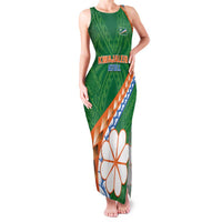 Personalised Marshall Islands Kwajalein Atoll Family Matching Tank Maxi Dress and Hawaiian Shirt Polynesian Tribal Tattoo LT05 Mom's Dress Green - Polynesian Pride