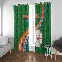Marshall Islands Kwajalein Atoll Window Curtain Polynesian Tribal Tattoo LT05 With Grommets Green - Polynesian Pride