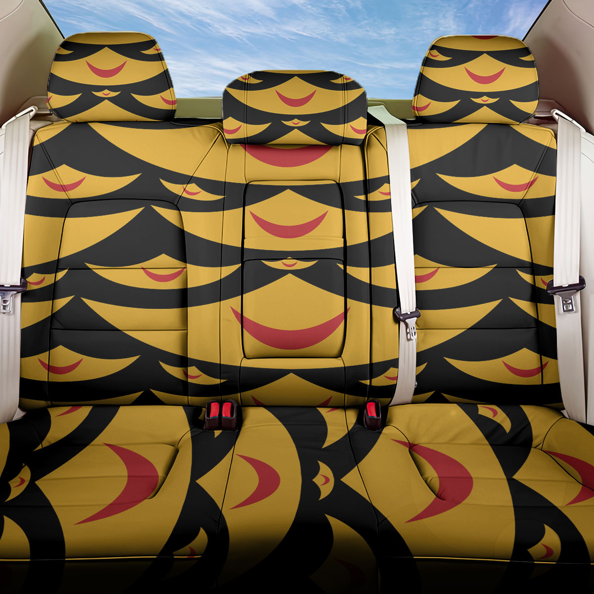 Hawaii Ahu Ula Inspired Back Car Seat Cover Black Version LT05 One Size Black - Polynesian Pride