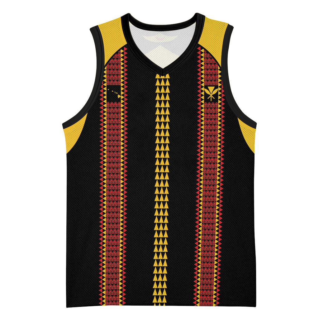 Hawaii Ahu Ula Inspired Basketball Jersey Black Version LT05 Unisex Black - Polynesian Pride