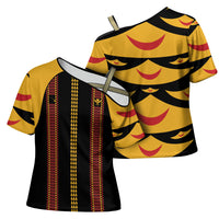 Hawaii Ahu Ula Inspired Cross Shoulder Shirt Black Version LT05 - Polynesian Pride