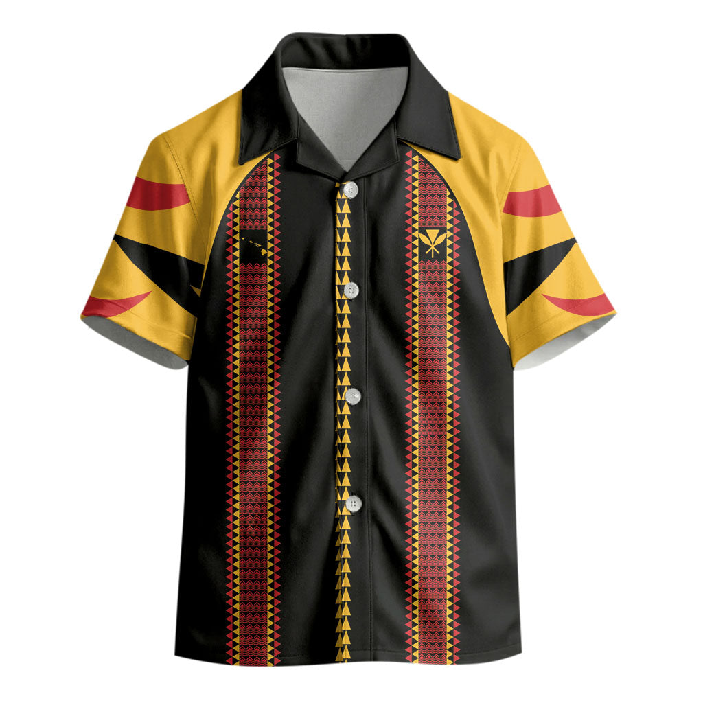 Hawaii Ahu Ula Inspired Kid Hawaiian Shirt Black Version LT05 - Polynesian Pride
