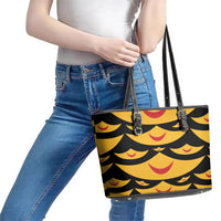 Hawaii Ahu Ula Inspired Leather Tote Bag Black Version LT05 - Polynesian Pride