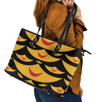 Hawaii Ahu Ula Inspired Leather Tote Bag Black Version LT05 - Polynesian Pride