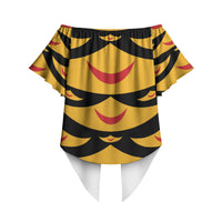 Hawaii Ahu Ula Inspired Off Shoulder Wrap Waist Top Black Version LT05 - Polynesian Pride