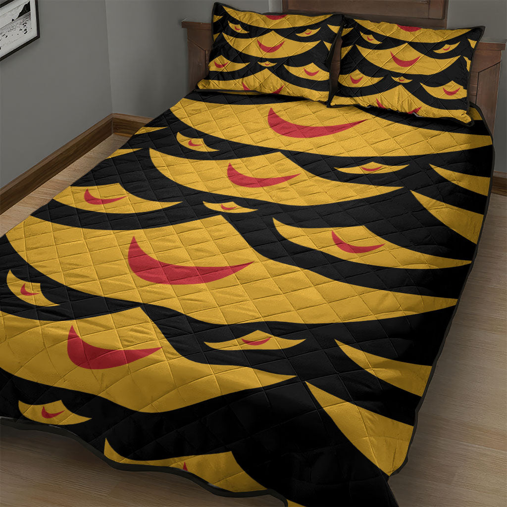 Hawaii Ahu Ula Inspired Quilt Bed Set Black Version LT05 - Polynesian Pride