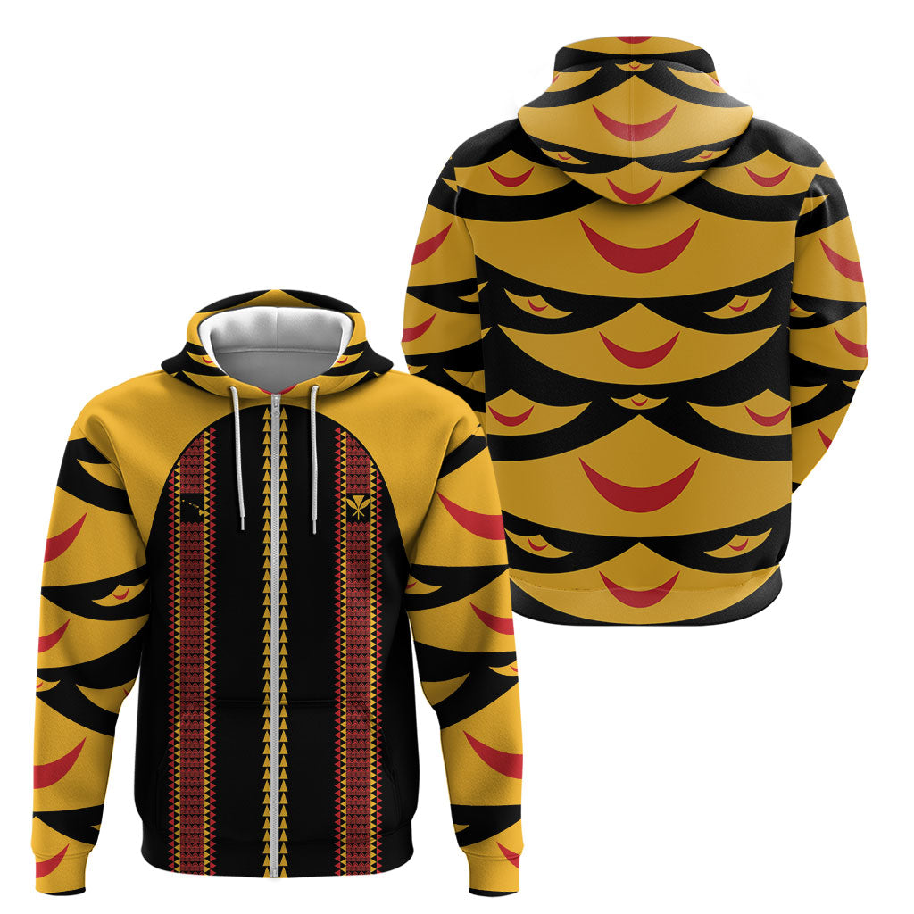 Hawaii Ahu Ula Inspired Zip Hoodie Black Version LT05 - Polynesian Pride
