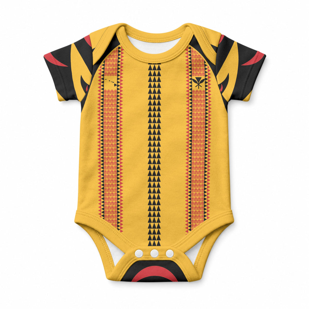 Hawaii Ahu Ula Inspired Baby Onesie Yellow Version LT05 Yellow - Polynesian Pride