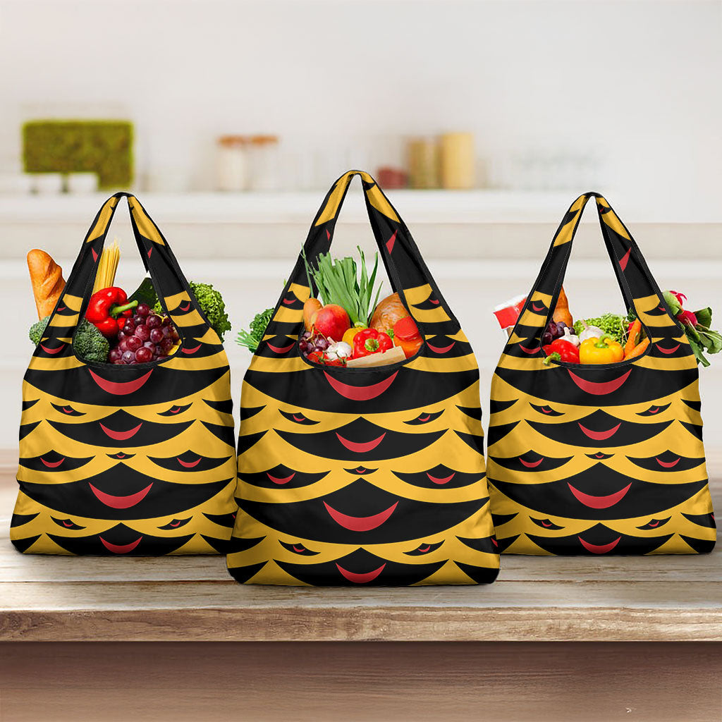 Hawaii Ahu Ula Inspired Grocery Bag Yellow Version LT05 3-pack One Size Yellow - Polynesian Pride
