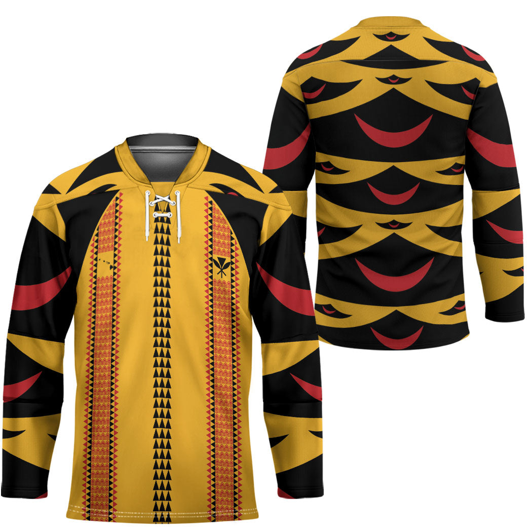 Hawaii Ahu Ula Inspired Hockey Jersey Yellow Version LT05 - Polynesian Pride