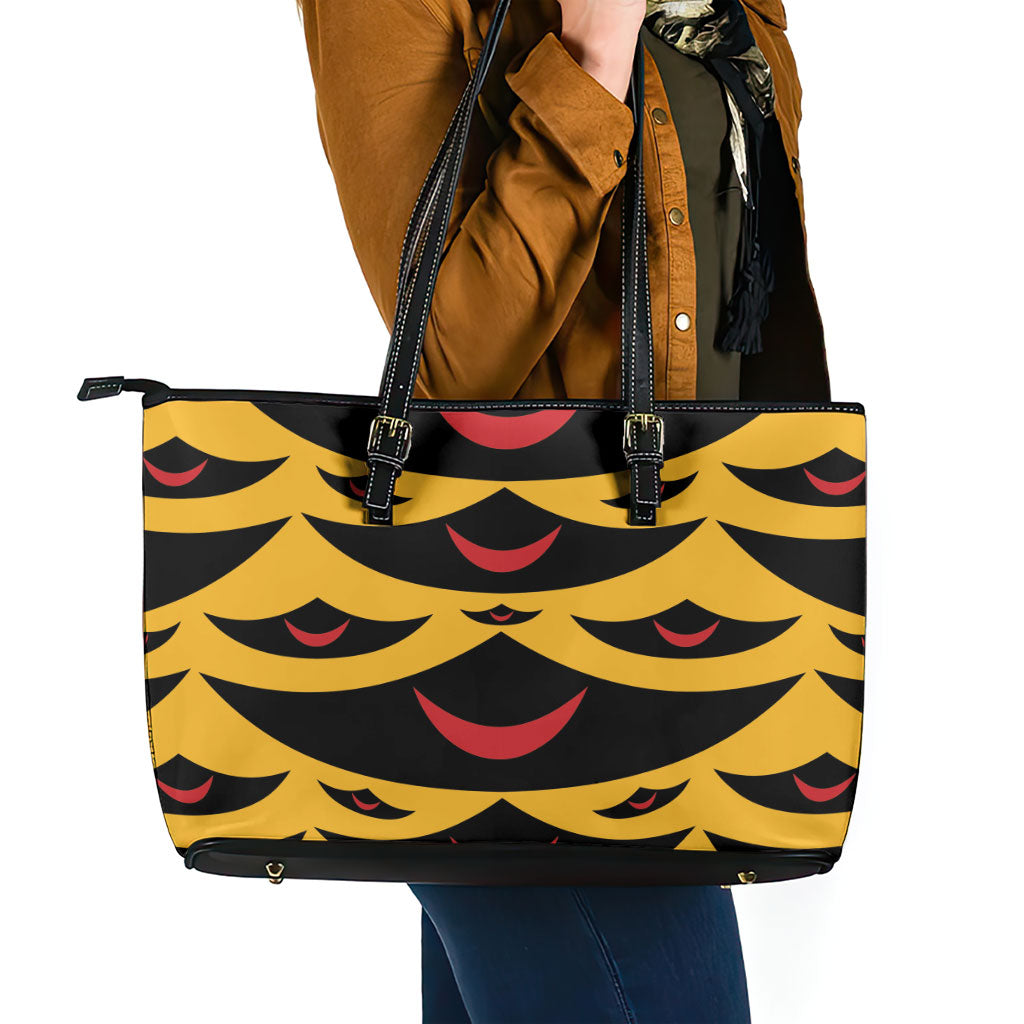 Hawaii Ahu Ula Inspired Leather Tote Bag Yellow Version LT05 - Polynesian Pride
