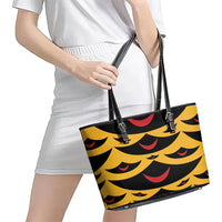 Hawaii Ahu Ula Inspired Leather Tote Bag Yellow Version LT05 - Polynesian Pride