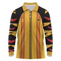 Hawaii Ahu Ula Inspired Long Sleeve Polo Shirt Yellow Version LT05 Yellow - Polynesian Pride