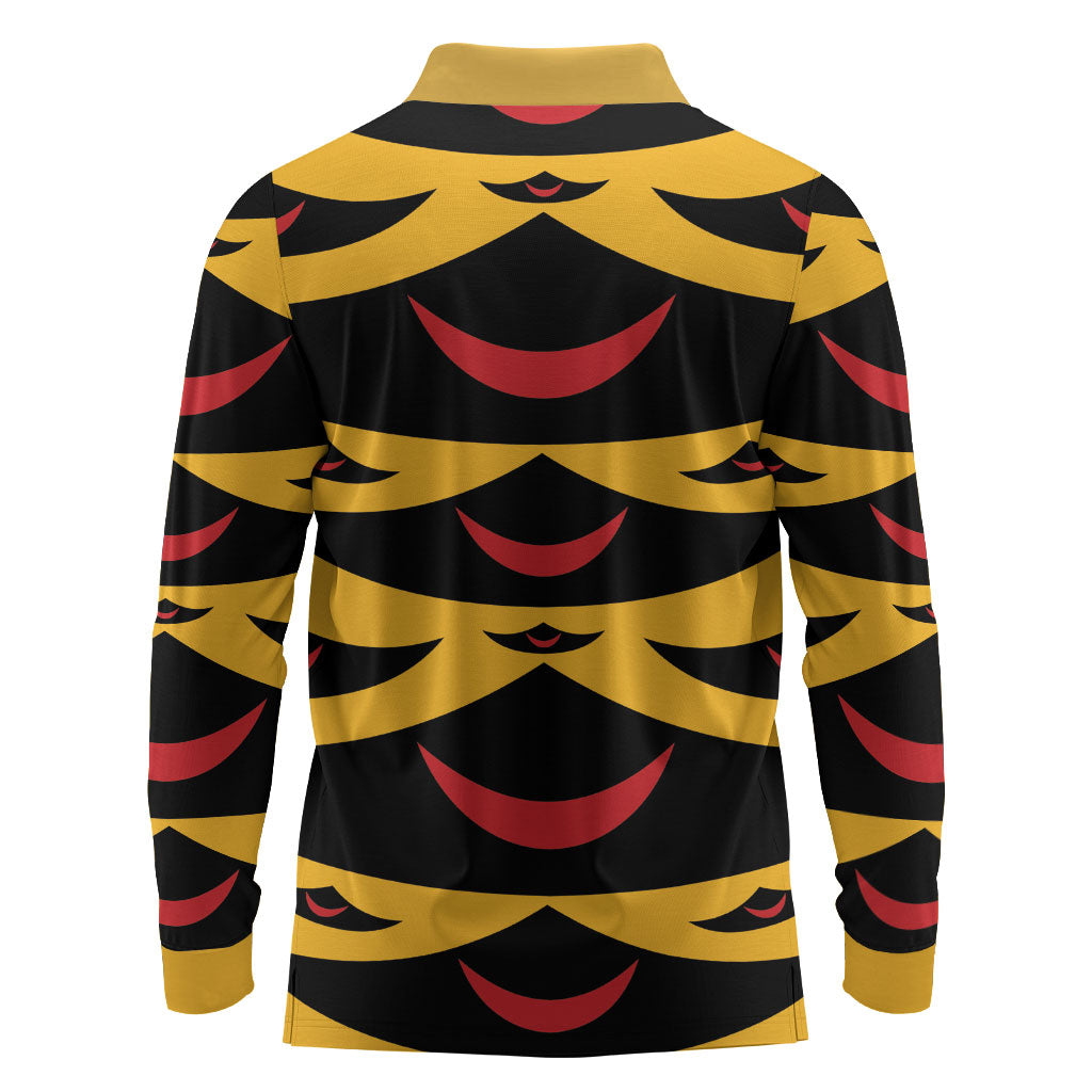 Hawaii Ahu Ula Inspired Long Sleeve Polo Shirt Yellow Version LT05 - Polynesian Pride
