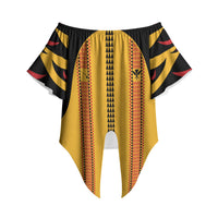 Hawaii Ahu Ula Inspired Off Shoulder Wrap Waist Top Yellow Version LT05 - Polynesian Pride