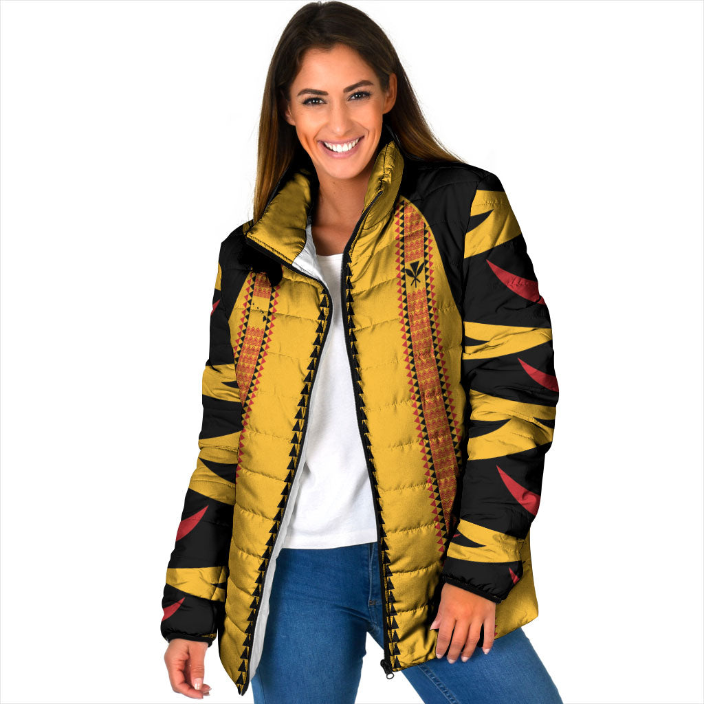 Hawaii Ahu Ula Inspired Padded Jacket Yellow Version LT05 Women Yellow - Polynesian Pride