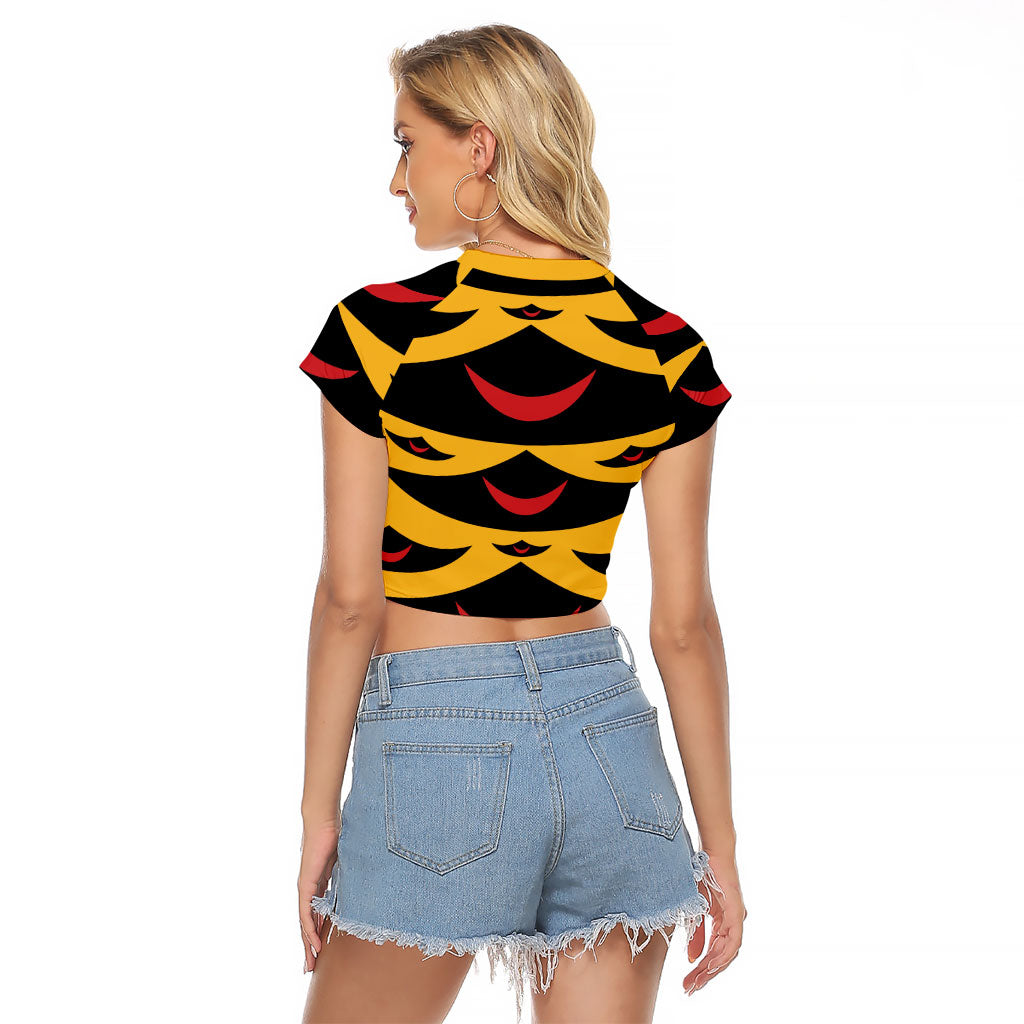 Hawaii Ahu Ula Inspired Raglan Cropped T Shirt Yellow Version LT05 - Polynesian Pride