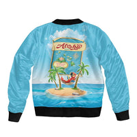 Aloha Hawaii Bomber Jacket Funny Macaw Parrot Tropical Vibe