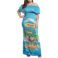 Aloha Hawaii Family Matching Off Shoulder Maxi Dress and Hawaiian Shirt Funny Macaw Parrot Tropical Vibe