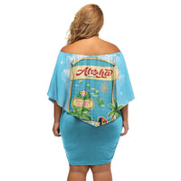 Aloha Hawaii Family Matching Off Shoulder Short Dress and Hawaiian Shirt Funny Macaw Parrot Tropical Vibe LT05 - Polynesian Pride