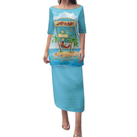 Aloha Hawaii Family Matching Puletasi and Hawaiian Shirt Funny Macaw Parrot Tropical Vibe