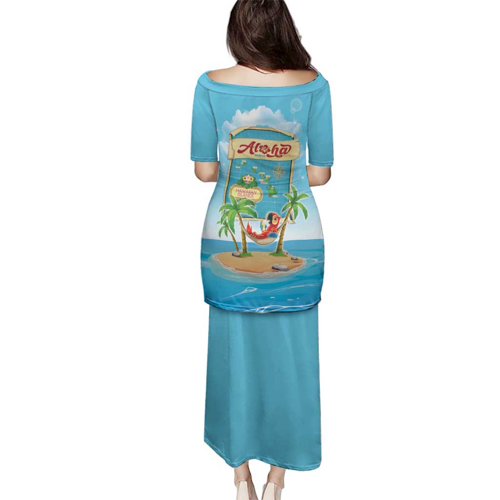 Aloha Hawaii Family Matching Puletasi and Hawaiian Shirt Funny Macaw Parrot Tropical Vibe