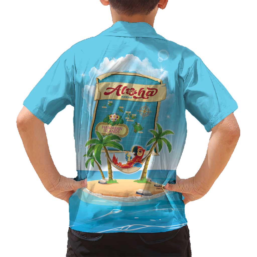 Aloha Hawaii Family Matching Tank Maxi Dress and Hawaiian Shirt Funny Macaw Parrot Tropical Vibe LT05 - Polynesian Pride