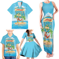 Aloha Hawaii Family Matching Tank Maxi Dress and Hawaiian Shirt Funny Macaw Parrot Tropical Vibe LT05 - Polynesian Pride