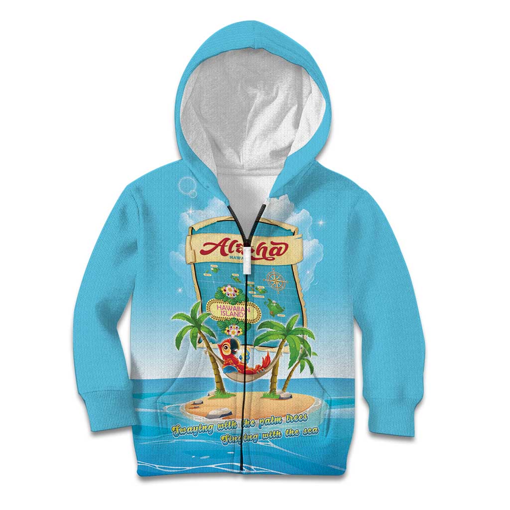 Aloha Hawaii Kid Hoodie Funny Macaw Parrot Tropical Vibe