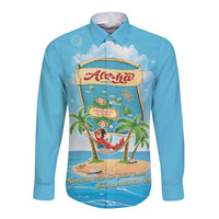 Aloha Hawaii Long Sleeve Button Shirt Funny Macaw Parrot Tropical Vibe LT05 Unisex Blue - Polynesian Pride