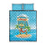 Aloha Hawaii Quilt Bed Set Funny Macaw Parrot Tropical Vibe