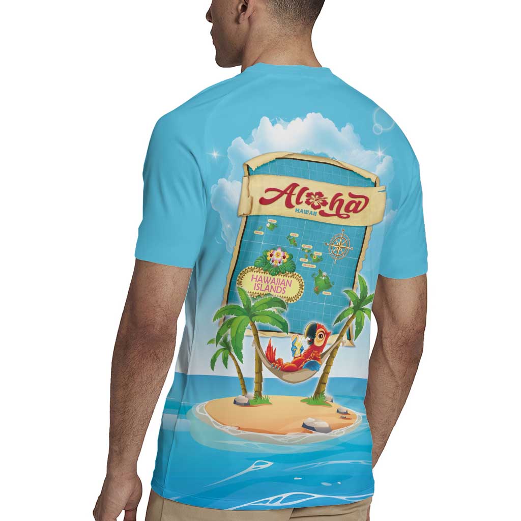 Aloha Hawaii Rugby Jersey Funny Macaw Parrot Tropical Vibe