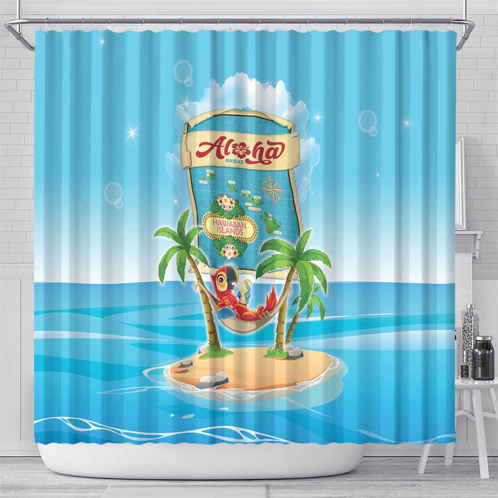 Aloha Hawaii Shower Curtain Funny Macaw Parrot Tropical Vibe LT05 - Polynesian Pride