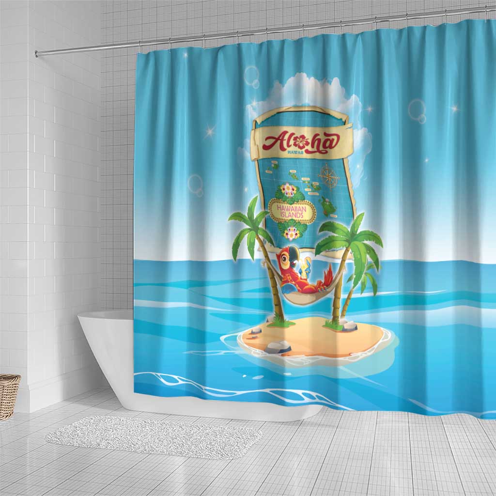Aloha Hawaii Shower Curtain Funny Macaw Parrot Tropical Vibe LT05 - Polynesian Pride