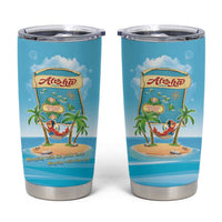Aloha Hawaii Tumbler Cup Funny Macaw Parrot Tropical Vibe LT05 Blue - Polynesian Pride