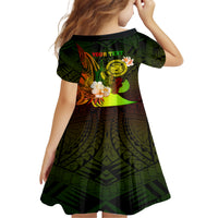 Personalised Hawaii State Motto Family Matching Off Shoulder Short Dress and Hawaiian Shirt Hawaiian Tribal Reggae Hammerhead Shark LT05 - Polynesian Pride