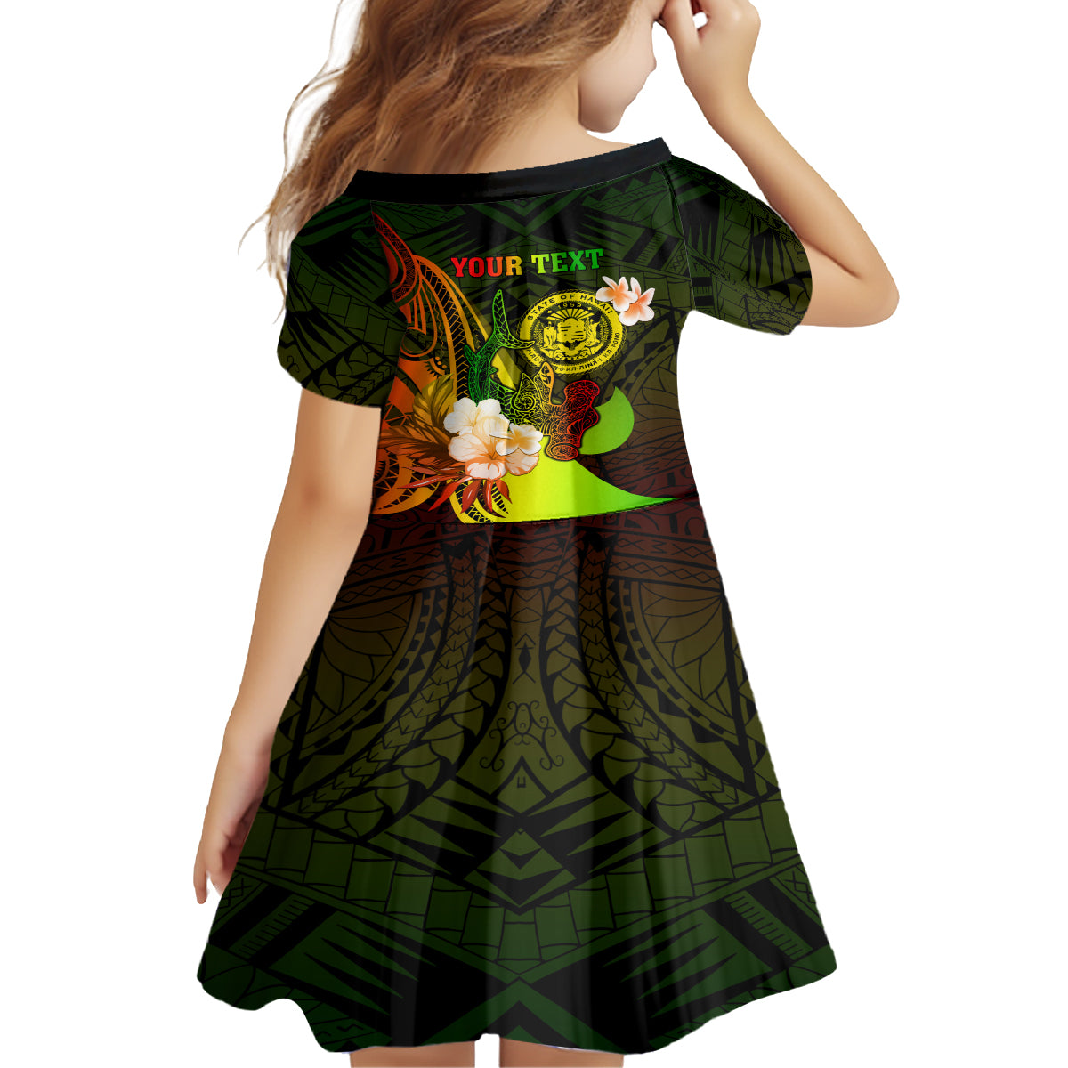 Personalised Hawaii State Motto Family Matching Tank Maxi Dress and Hawaiian Shirt Hawaiian Tribal Reggae Hammerhead Shark LT05 - Polynesian Pride