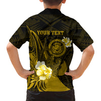 Personalised Hawaii State Motto Kid Hawaiian Shirt Hawaiian Tribal Gold Hammerhead Shark LT05 - Polynesian Pride