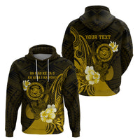Personalised Hawaii State Motto Zip Hoodie Hawaiian Tribal Gold Hammerhead Shark LT05 - Polynesian Pride