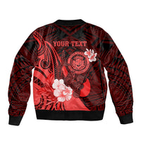 Personalised Hawaii State Motto Bomber Jacket Hawaiian Tribal Red Hammerhead Shark LT05 - Polynesian Pride