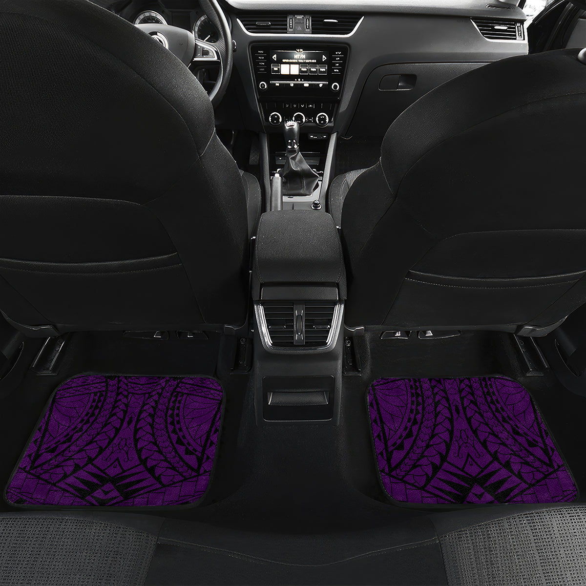 Personalised Hawaii State Motto Car Mats Hawaiian Tribal Purple Hammerhead Shark LT05 - Polynesian Pride