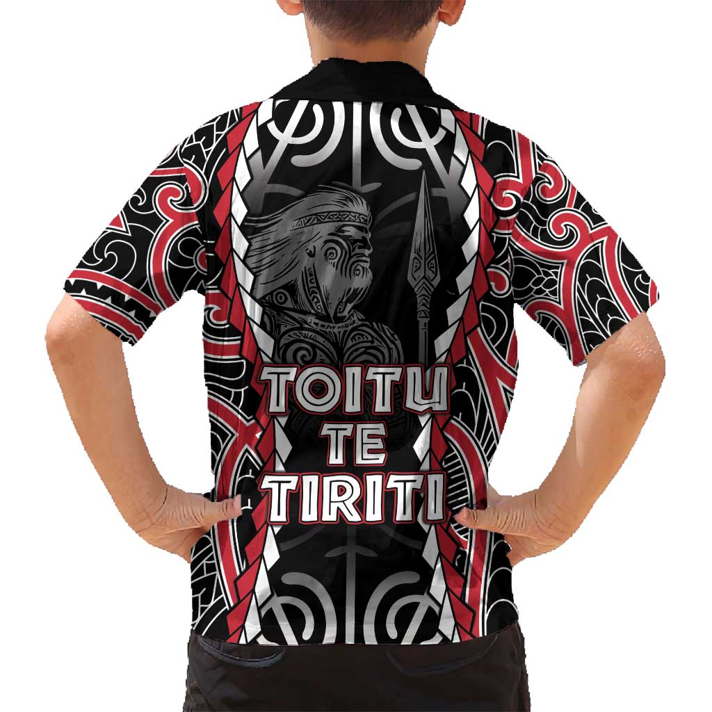 Aotearoa Waitangi Day Family Matching Off Shoulder Maxi Dress and Hawaiian Shirt Maori Warrior Tribal Tattoo LT05 - Polynesian Pride