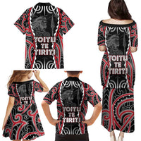 Aotearoa Waitangi Day Family Matching Puletasi and Hawaiian Shirt Maori Warrior Tribal Tattoo LT05 - Polynesian Pride