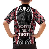 Aotearoa Waitangi Day Family Matching Short Sleeve Bodycon Dress and Hawaiian Shirt Maori Warrior Tribal Tattoo LT05 - Polynesian Pride