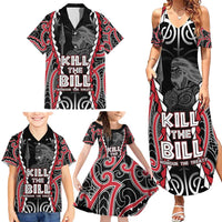 Aotearoa Waitangi Day Family Matching Summer Maxi Dress and Hawaiian Shirt Maori Warrior Tribal Tattoo LT05 - Polynesian Pride